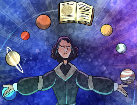 He stopped the Sun and moved the Earth. Motion comic about Copernicus